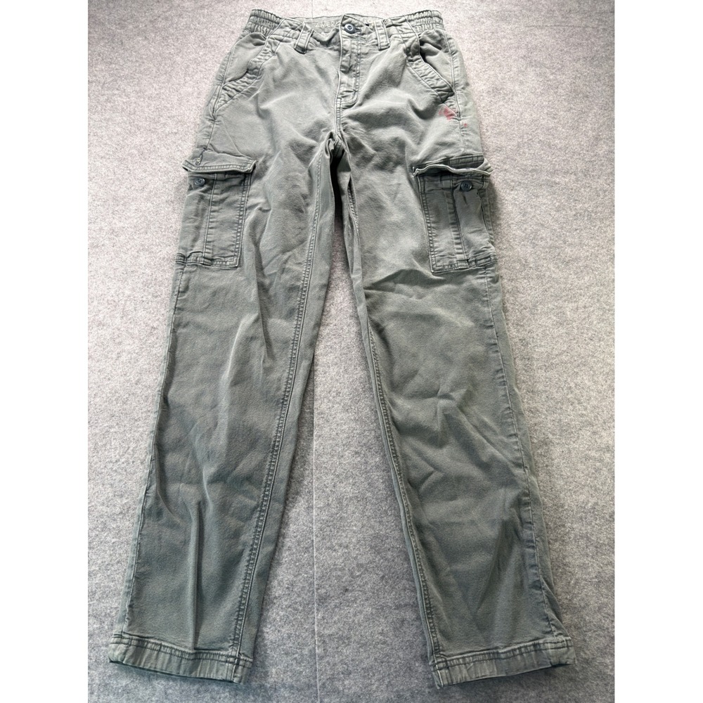 American Eagle Cargo Pants Womens 2 Blue Gray Stretch Wide Leg Utility - Picture 2 of 16
